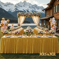 17ft Dark Gold Table Skirt for Rectangle Tables - Wrinkle Free Pleated