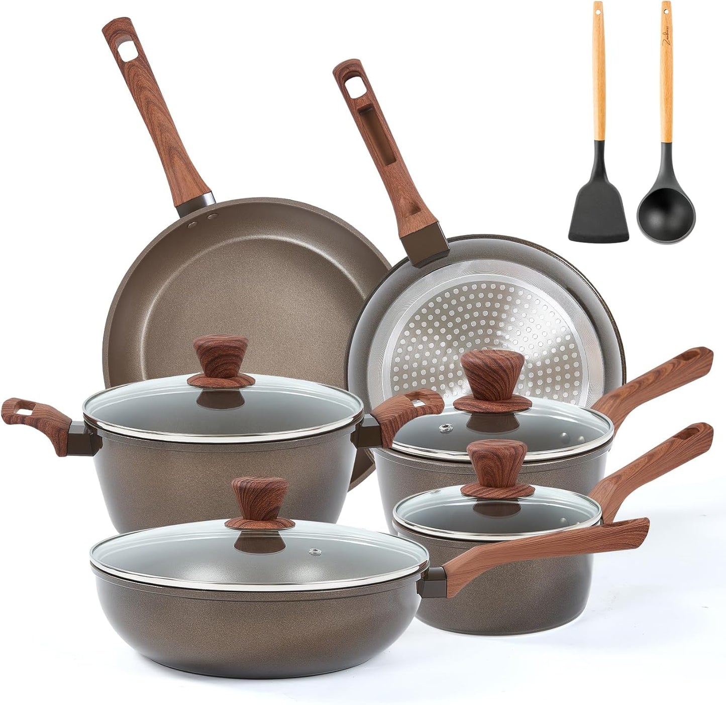 12Pcs Nonstick Cookware Set for Healthy Cooking Needs