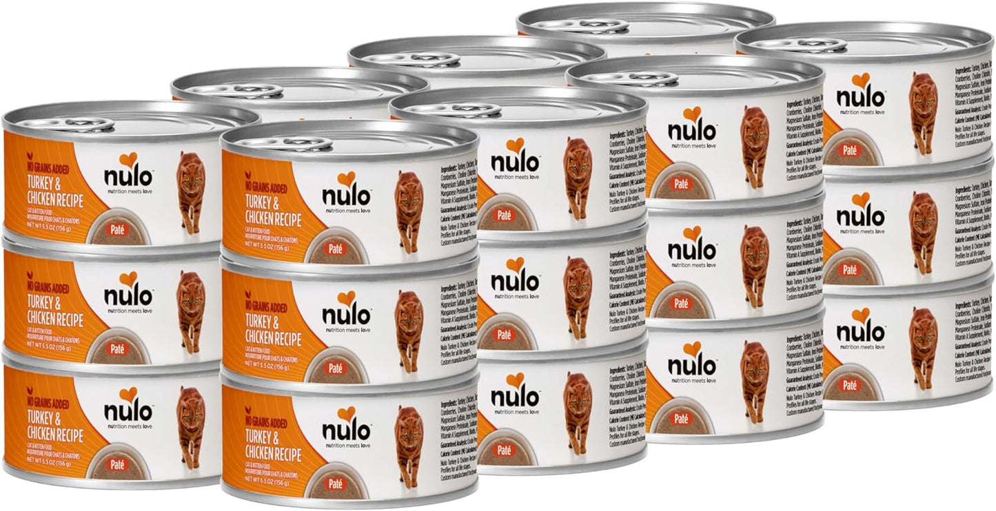 Nulo Turkey & Chicken Recipe Pate Wet Cat Food for Healthy Cats