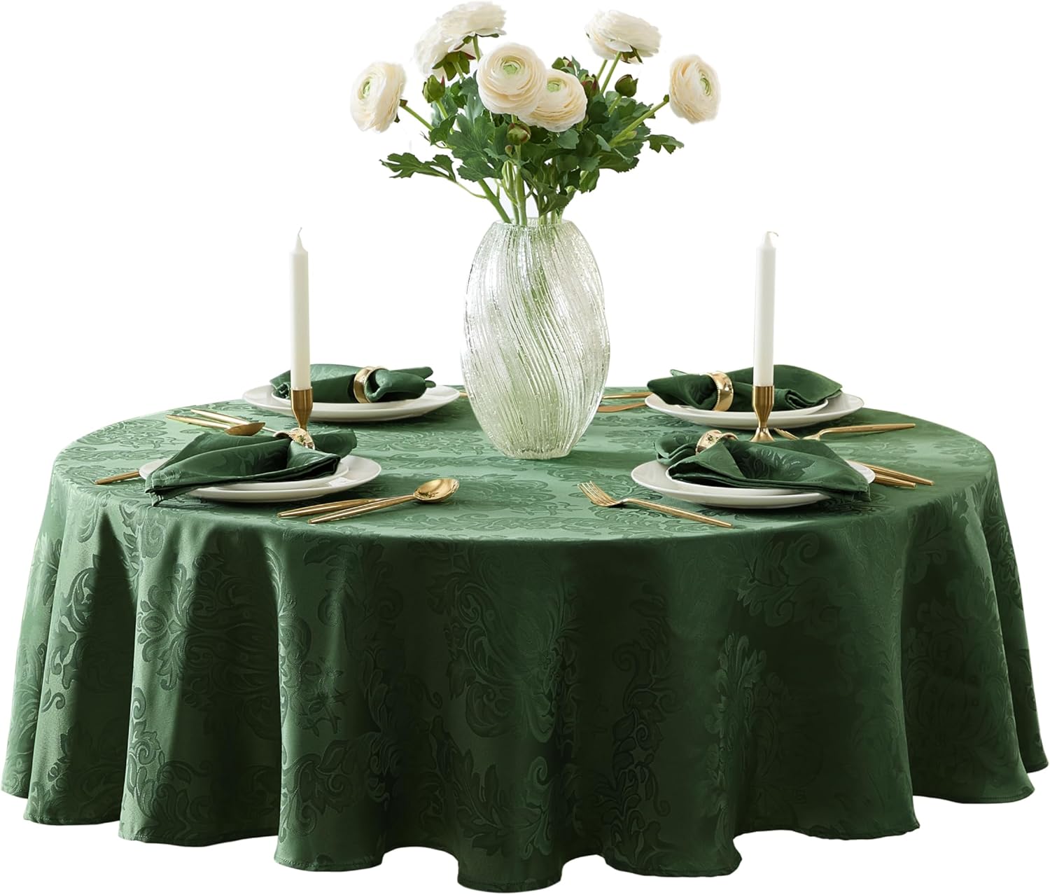 Newbridge Christmas Barcelona Damask Tablecloth for Holidays