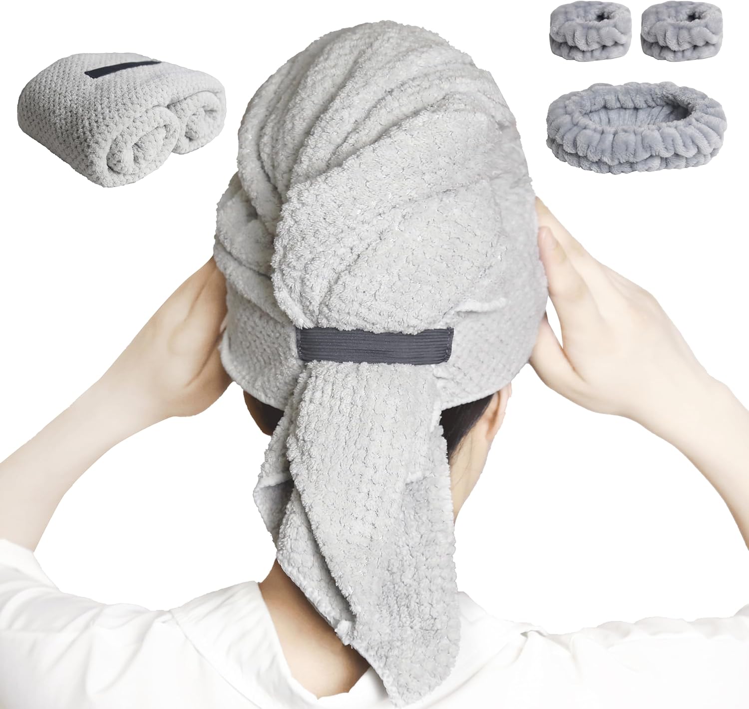 Super Absorbent Hair Towel Set for Frizz-Free Drying