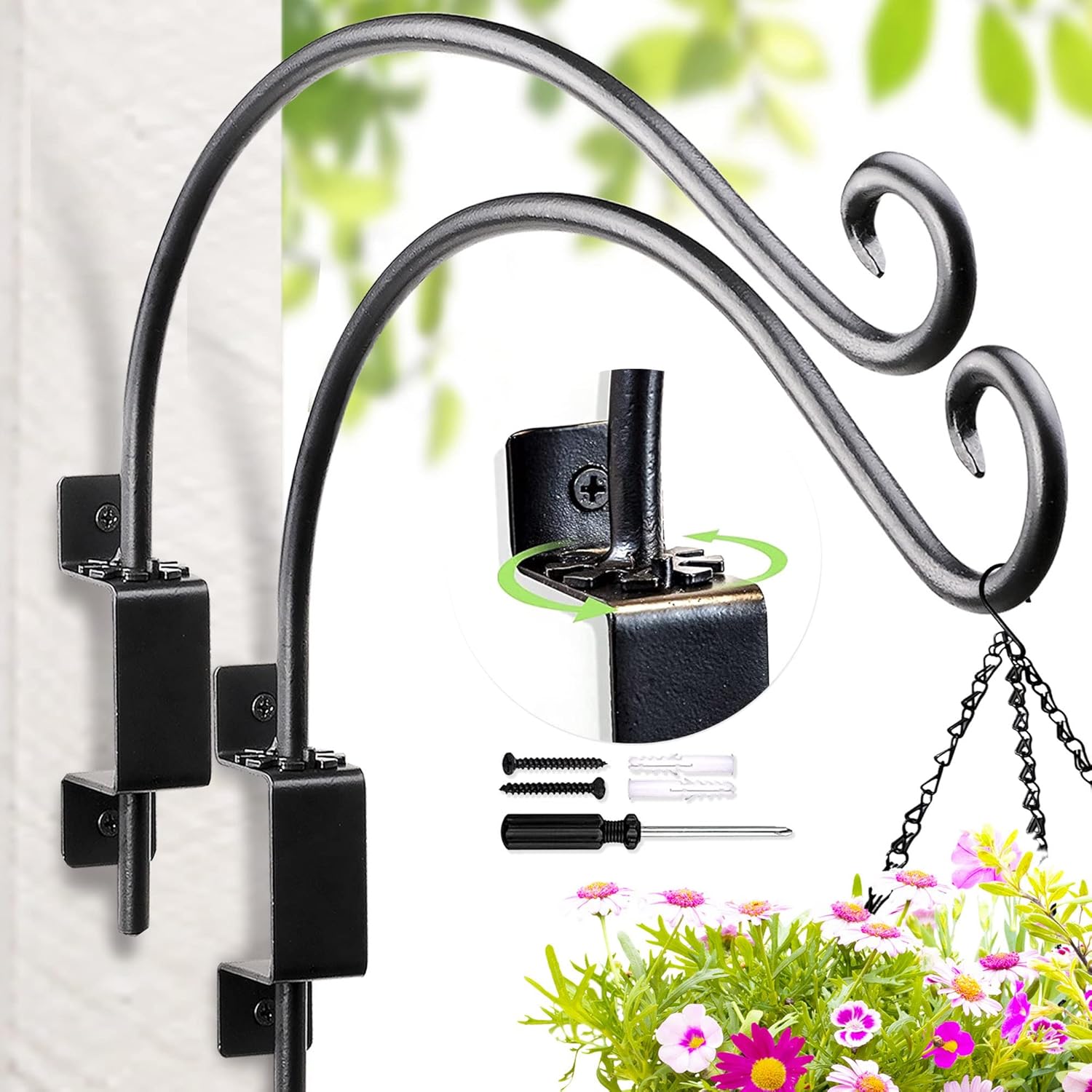 Swivel Bird Feeder Hanger Hook for Outdoor Plant Bracket Use