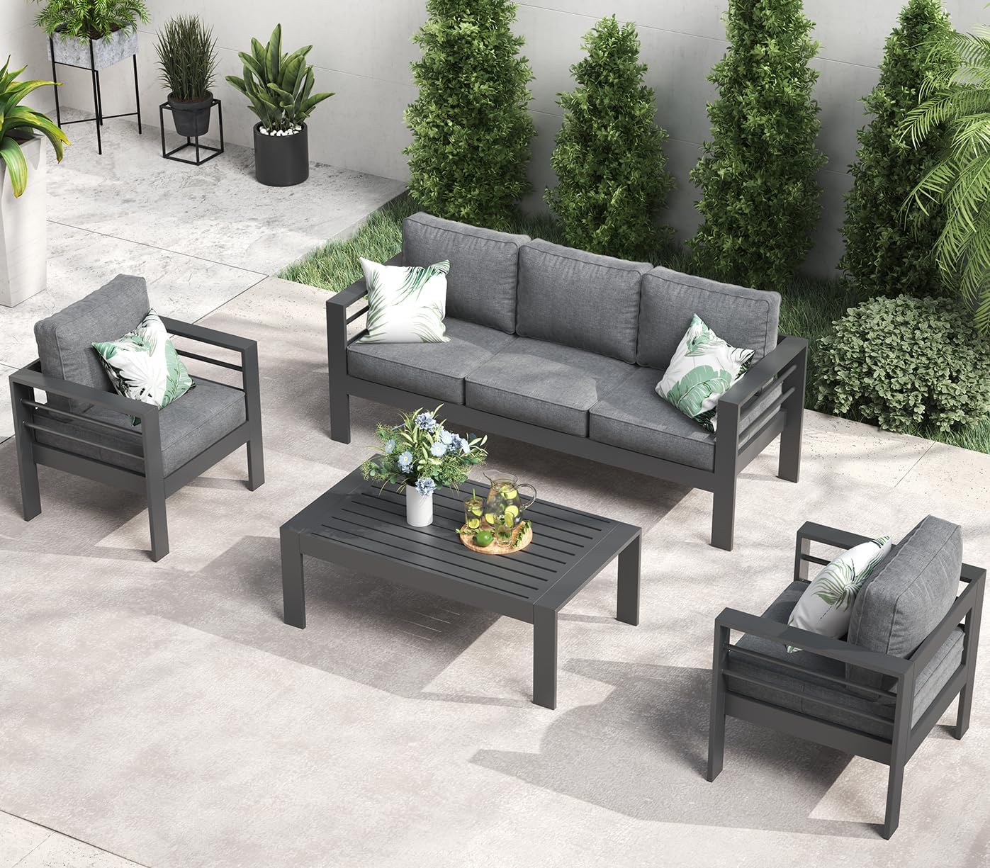 LayinSun Outdoor Aluminum Furniture Set for Modern Patios
