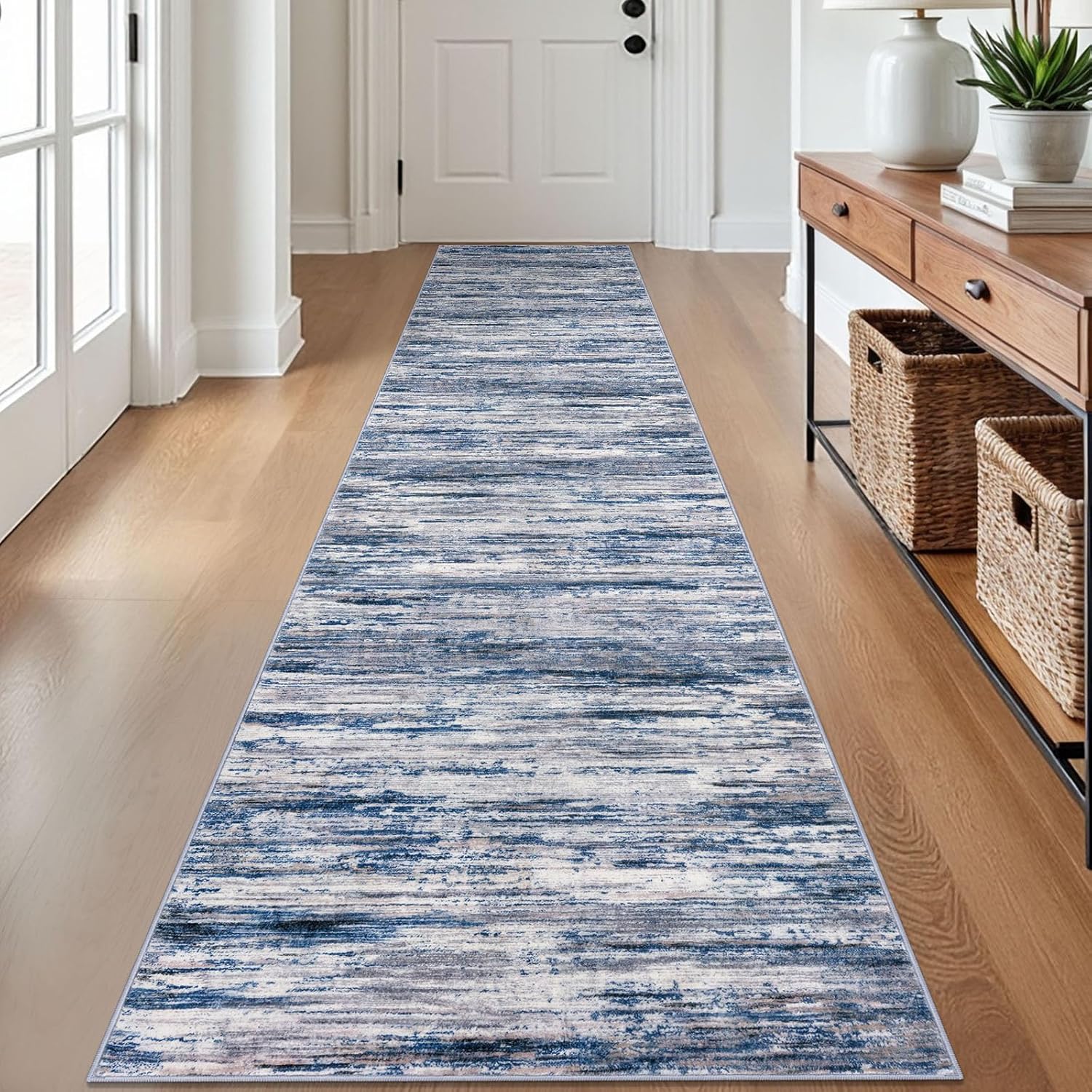 2x12 Modern Abstract Runner Rug for Hallways, Soft & Stylish
