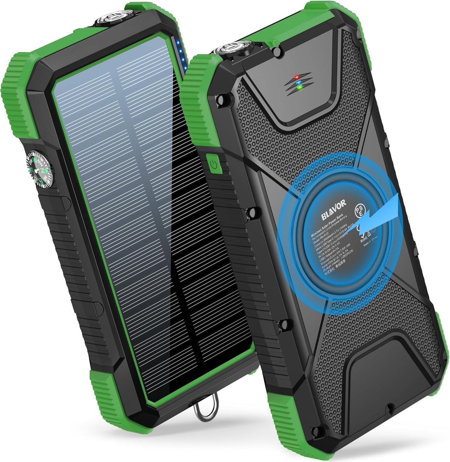 BLAVOR Solar Power Bank: Fast Charge & Outdoor Essential