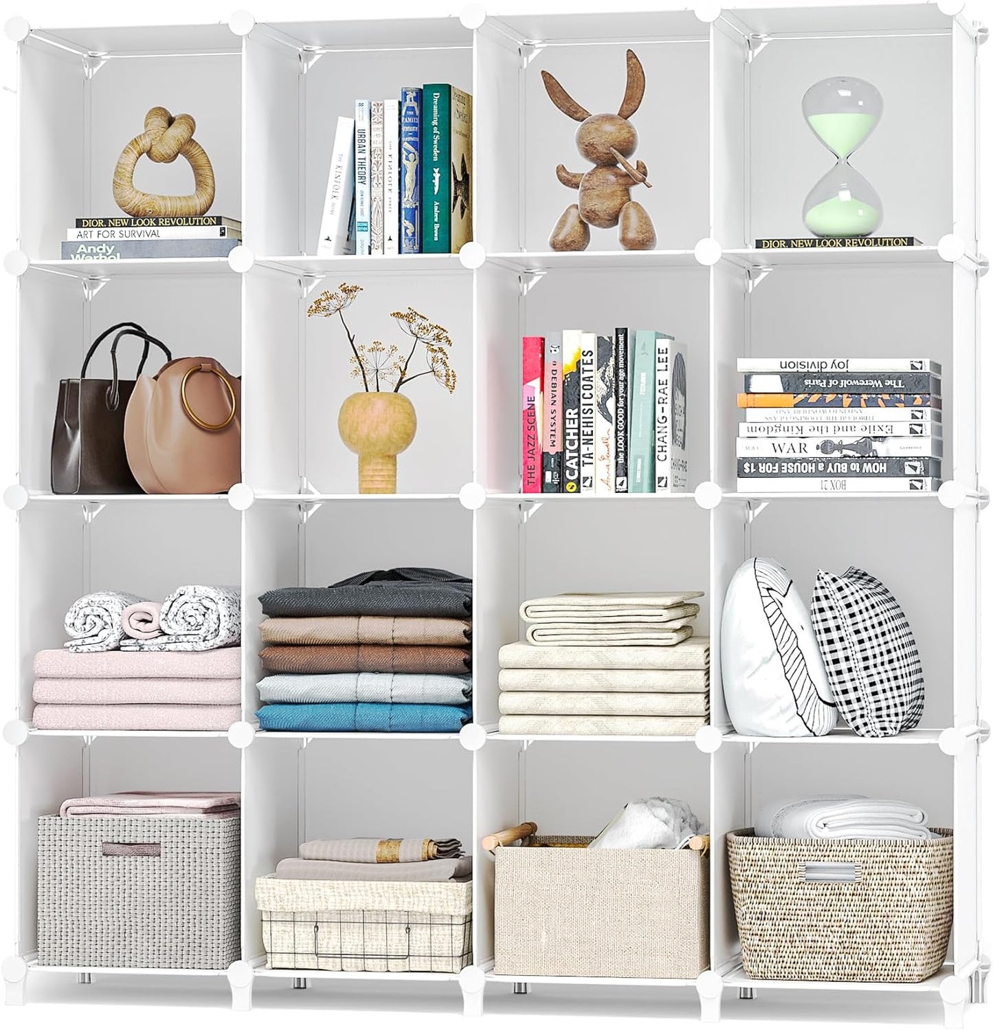Neprock 16 Cubby Storage Organizer for Closet and Room Use
