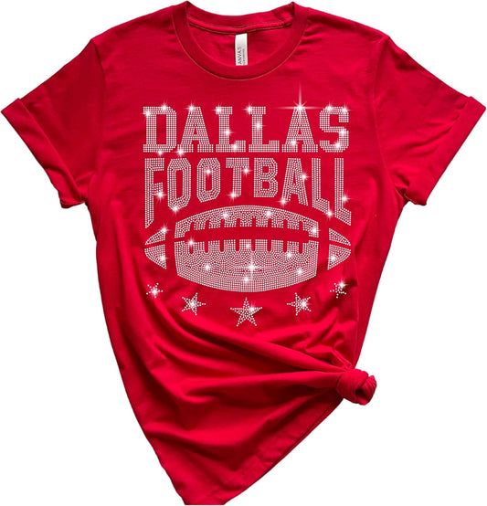 Retro Style Dallas Texas Rhinestone Fan T-Shirts for All