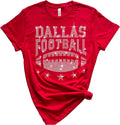 Retro Style Dallas Texas Rhinestone Fan T-Shirts (Style Y1BF)