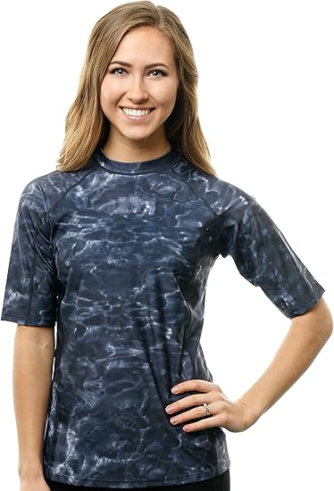 Aqua Design Womens Rash Guard: UPF 50+ Short Sleeve Swim Shirt
