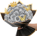 Waipfaru Glitter Roses Bouquet DIY Silver 36 Pcs - Craftable Gift