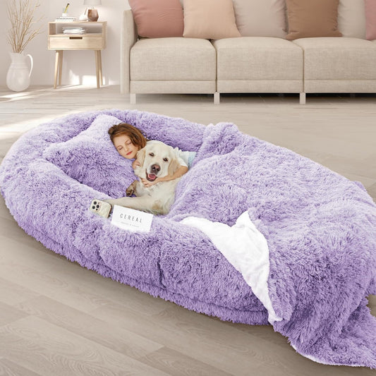 Oversize Human Dog Bed with Memory Foam for Comfort and Relaxation