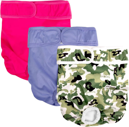 Pet Prime: Washable Reusable Dog Diapers - 3 Pack M
