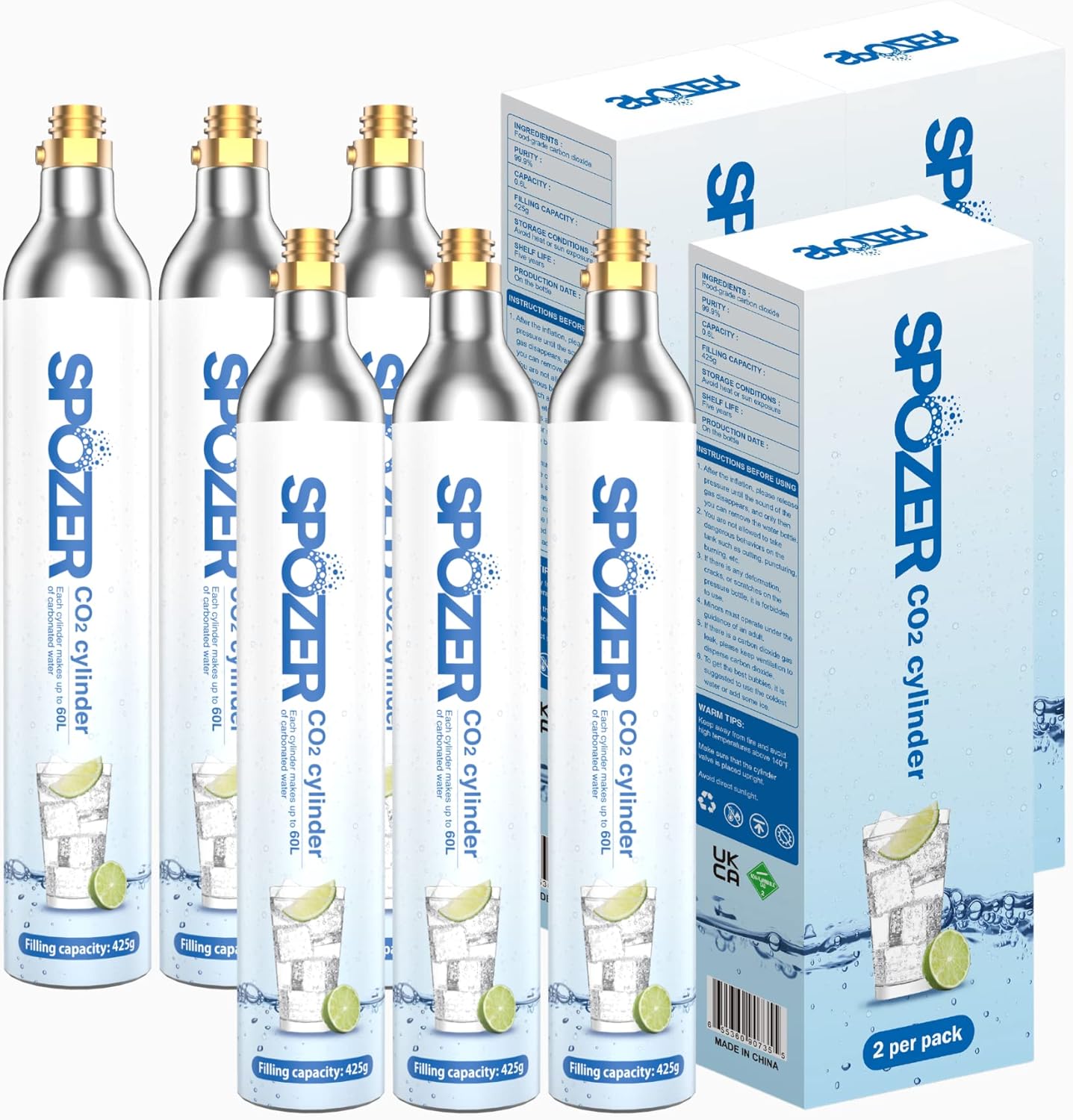 60L CO2 Cylinder: FIZZ, ONE TOUCH, JET Compatible