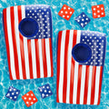 Inflatable Pool Cornhole Game Set - Patriotic Floating Bean Bag Toss