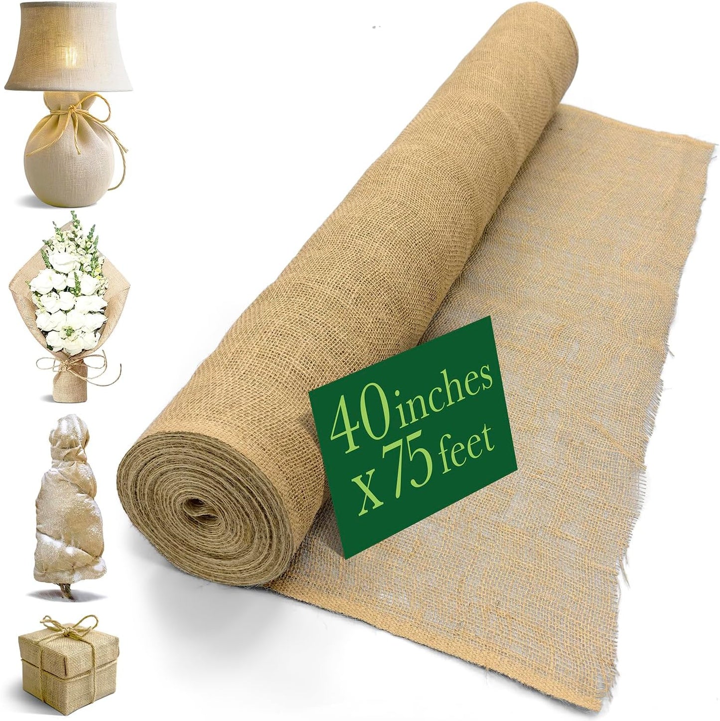 40in x 75ft Gardening Burlap Fabric Roll for Multiple Uses