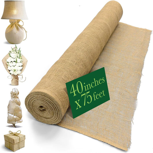 40in x 75ft Gardening Burlap Fabric Roll for Multiple Uses