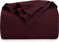 Utopia Bedding Burgundy 100% Cotton King Blanket - Lightweight Thermal