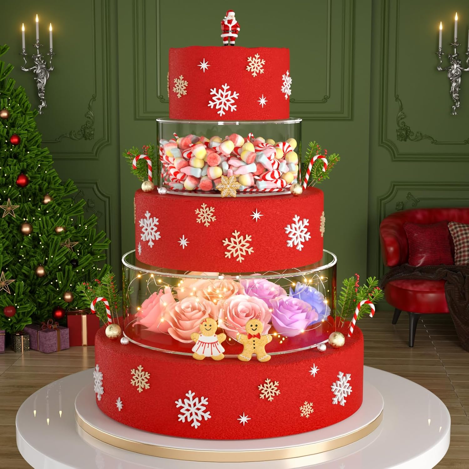 NPPLUS Acrylic Fillable Cake Stand Set for Stunning Displays