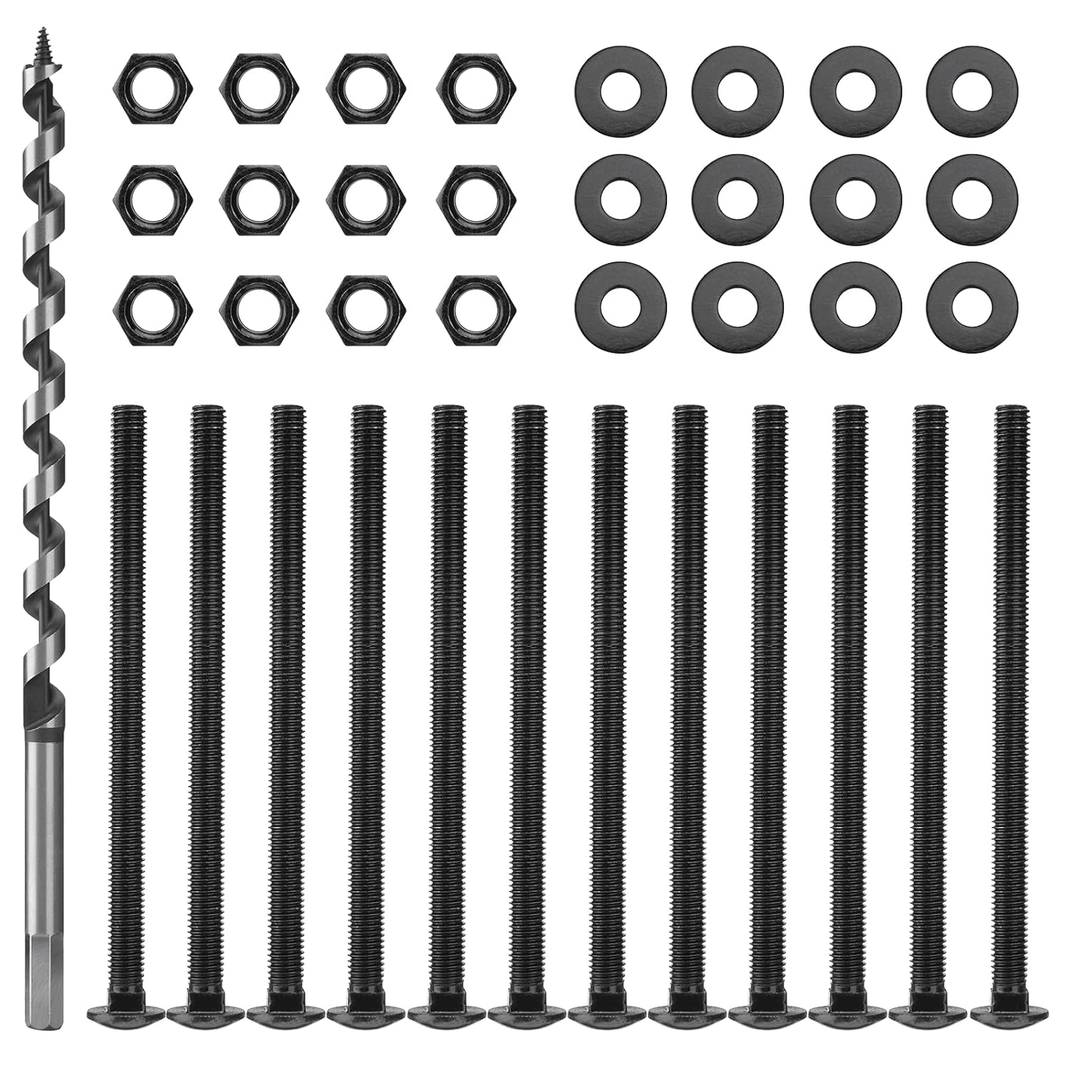 1/2 in. x 8 in. Carriage Bolt Kit with Auger Drill Bit Included
