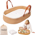 Moses Basket for Babies with Muslin Blanket - Portable Changing Basket