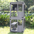 Outdoor Cat Catio Wooden Large Enclosure with Run on Wheels