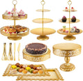 Gold Cake Stand Metal Dessert Table Display Set Tiered Cupcake Holder