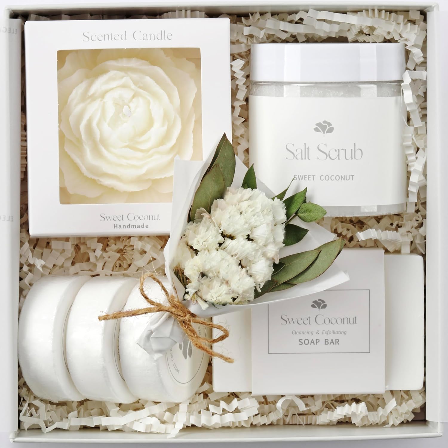 Sweet Coconut Small Spa Gift Set for Women - Relaxation Basket