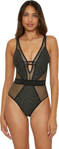 BECCA Color Play One Piece Swimsuit with Plunge Neck Design