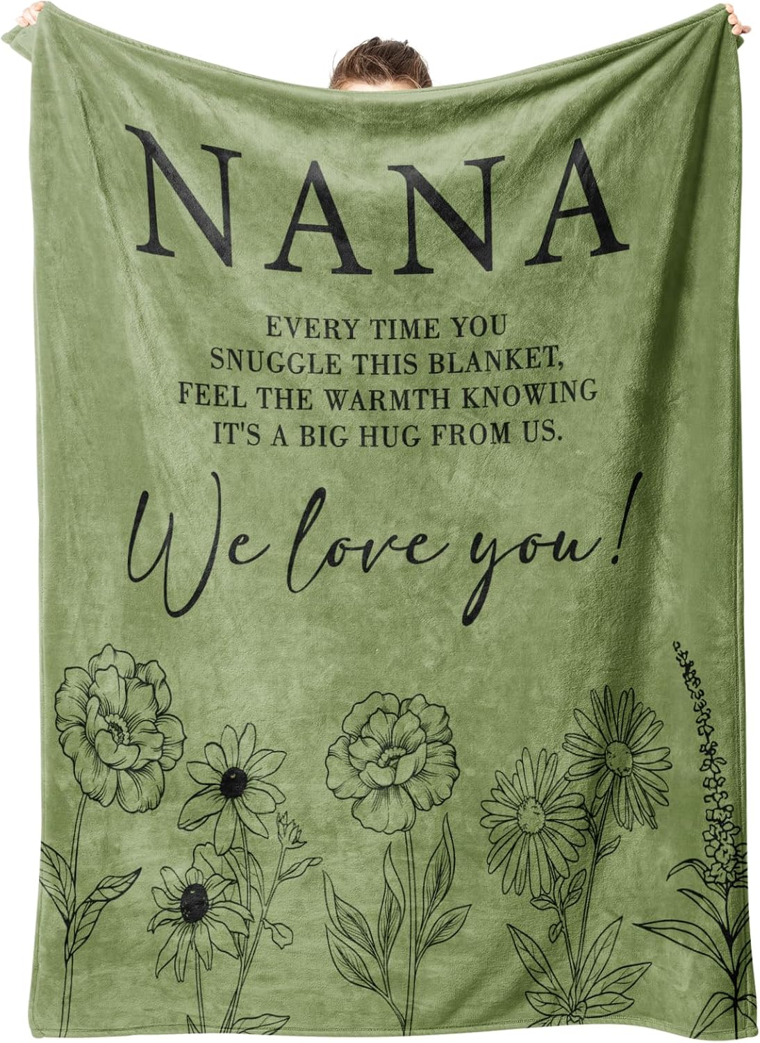 Nana Gifts Blanket for Grandma Birthday Gift from Grandkids