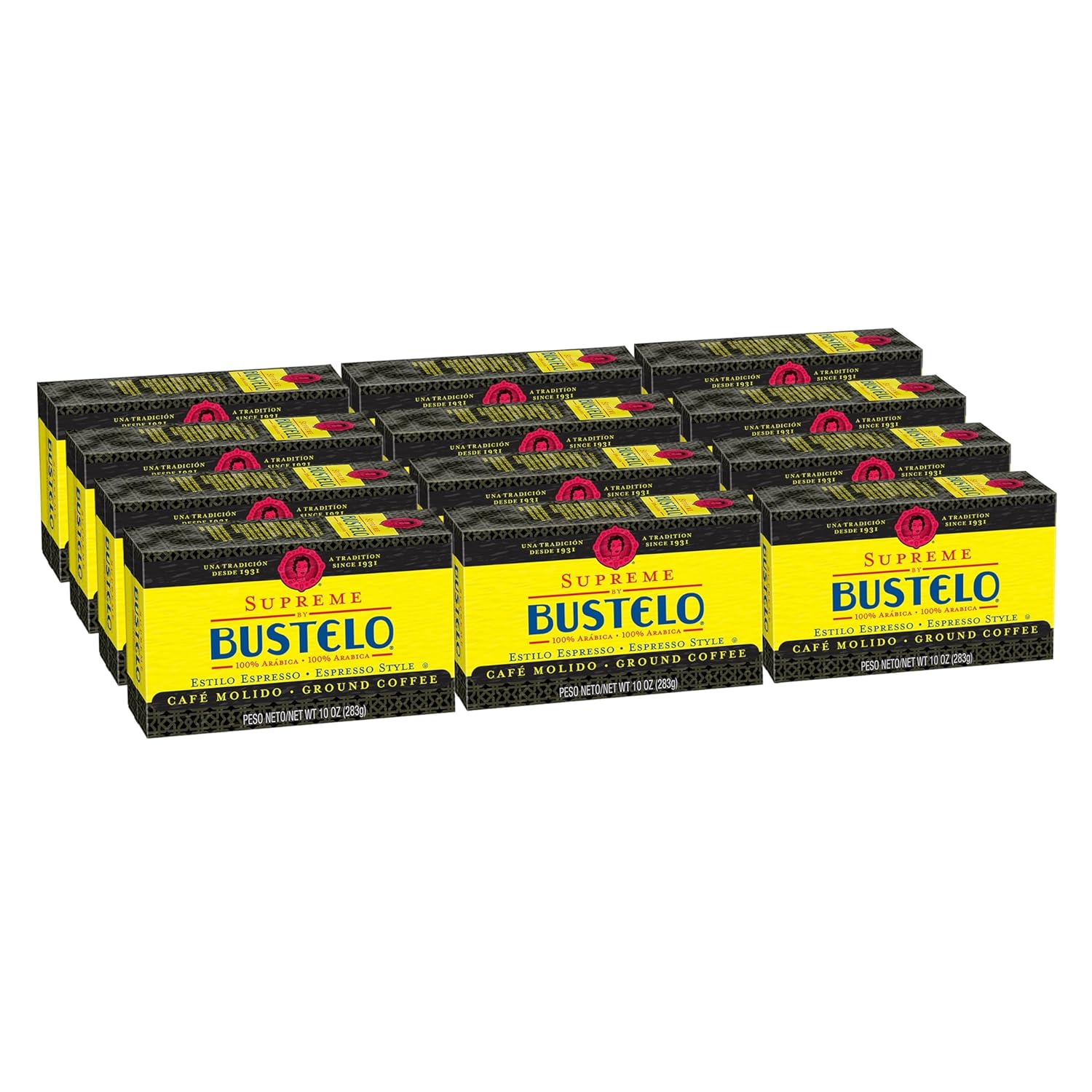Supreme by Bustelo Espresso Style Dark Roast Coffee, 12 Pack