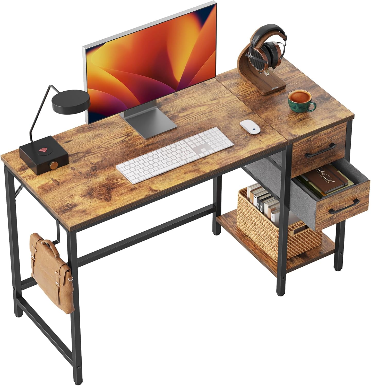 CubiCubi Computer Desk with 2 Drawers for Home Office Use