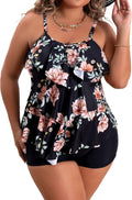 Tankini Swimsuit Two Piece Plus Size - Tummy Control Flounce