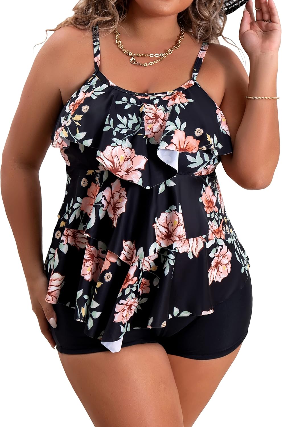 B2prity Plus Size Tankini Swimsuits for Tummy Control and Style