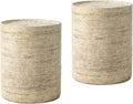 COSIEST 2 Pieces Outdoor Side Table Set - Lightweight Cylinder Accent