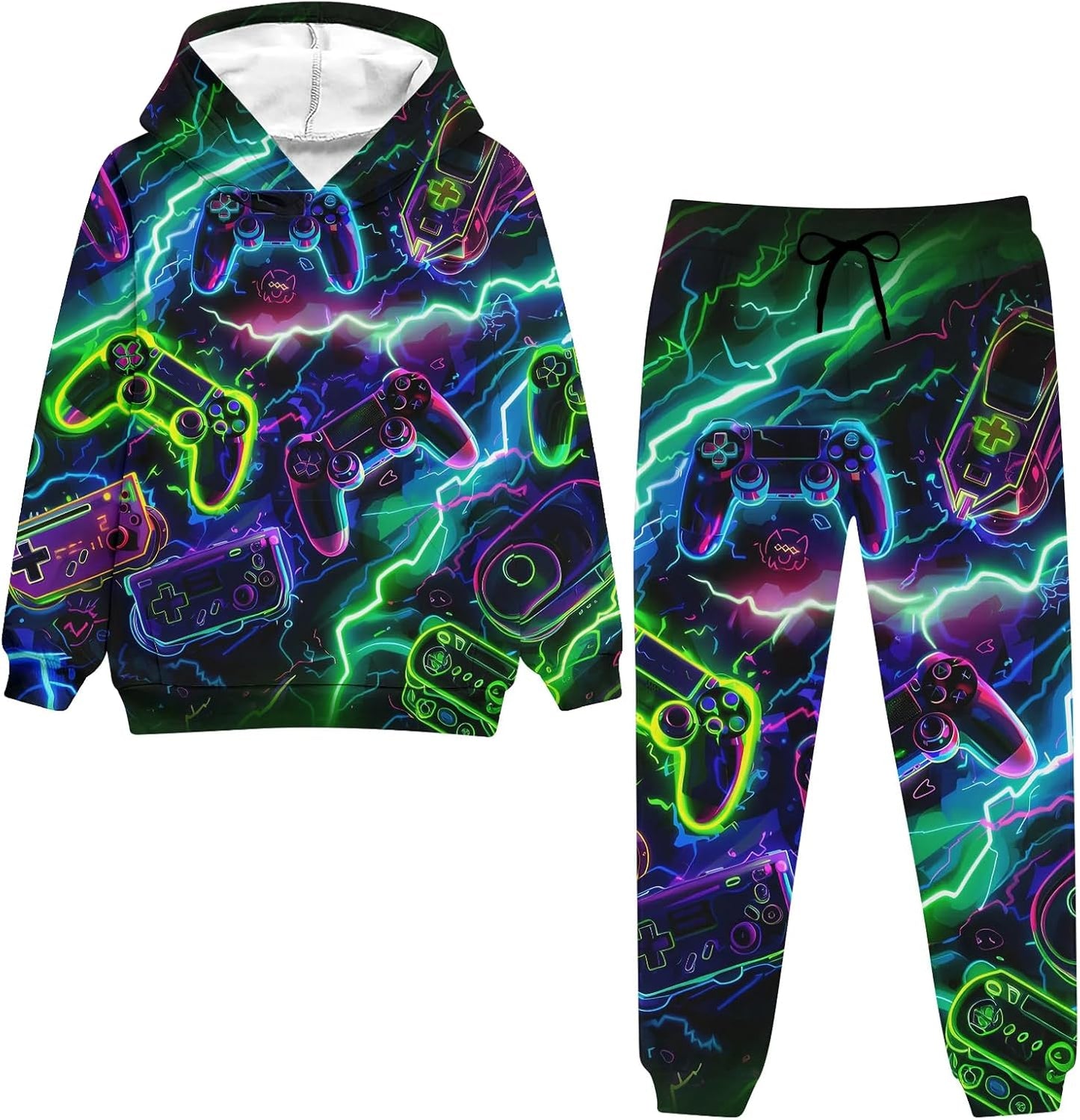 Belovecol 3D Print Hoodie Pant Set for Boys 7-14 Yrs