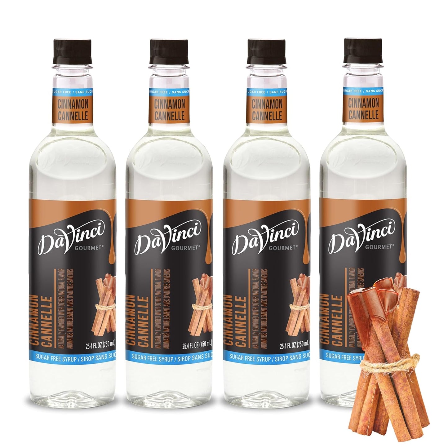 DaVinci Gourmet Sugar-Free Cinnamon Syrup for Flavorful Drinks