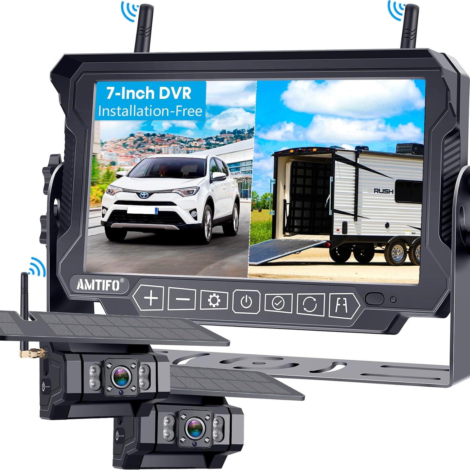 AMTIFO A9: Solar Wireless RV Backup Camera Duo