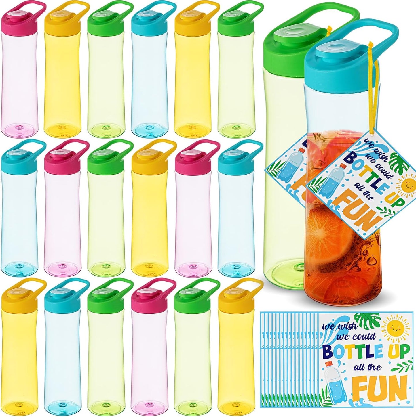 18 Pack End of the Year Gifts Water Bottles for Summer Fun