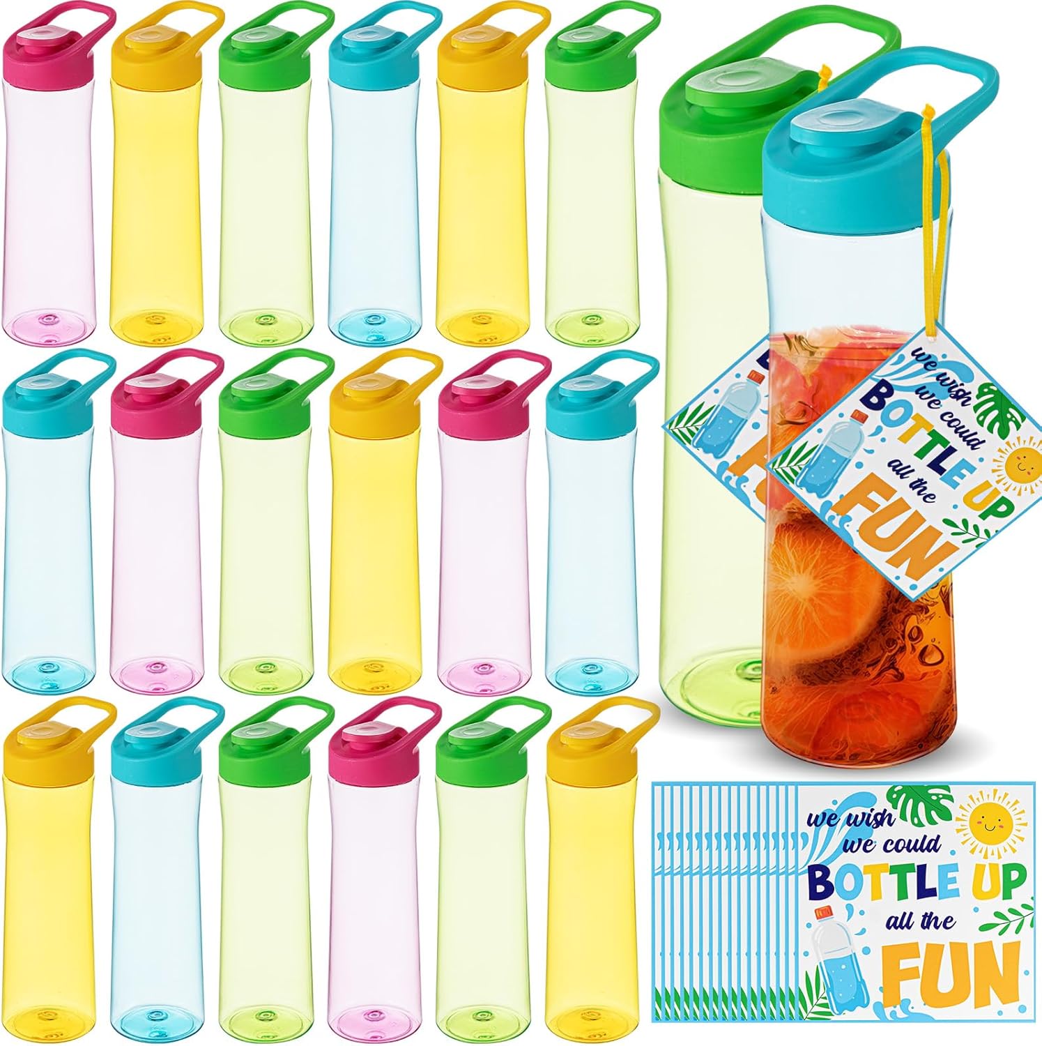 18 Pack End of the Year Gifts Water Bottles for Summer Fun