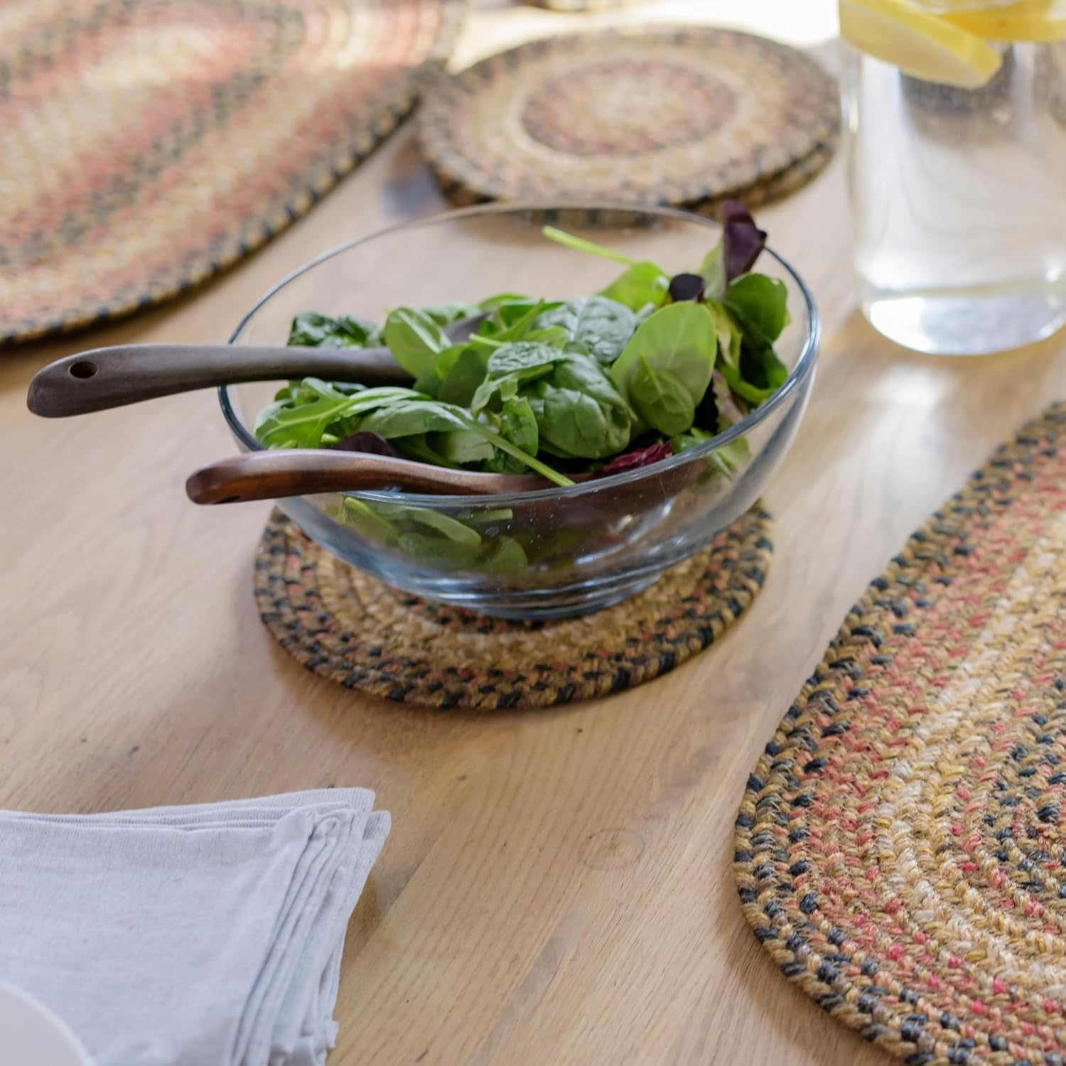 Russet Jute Braided Kitchen Trivets for Hot Dishes Set of 6