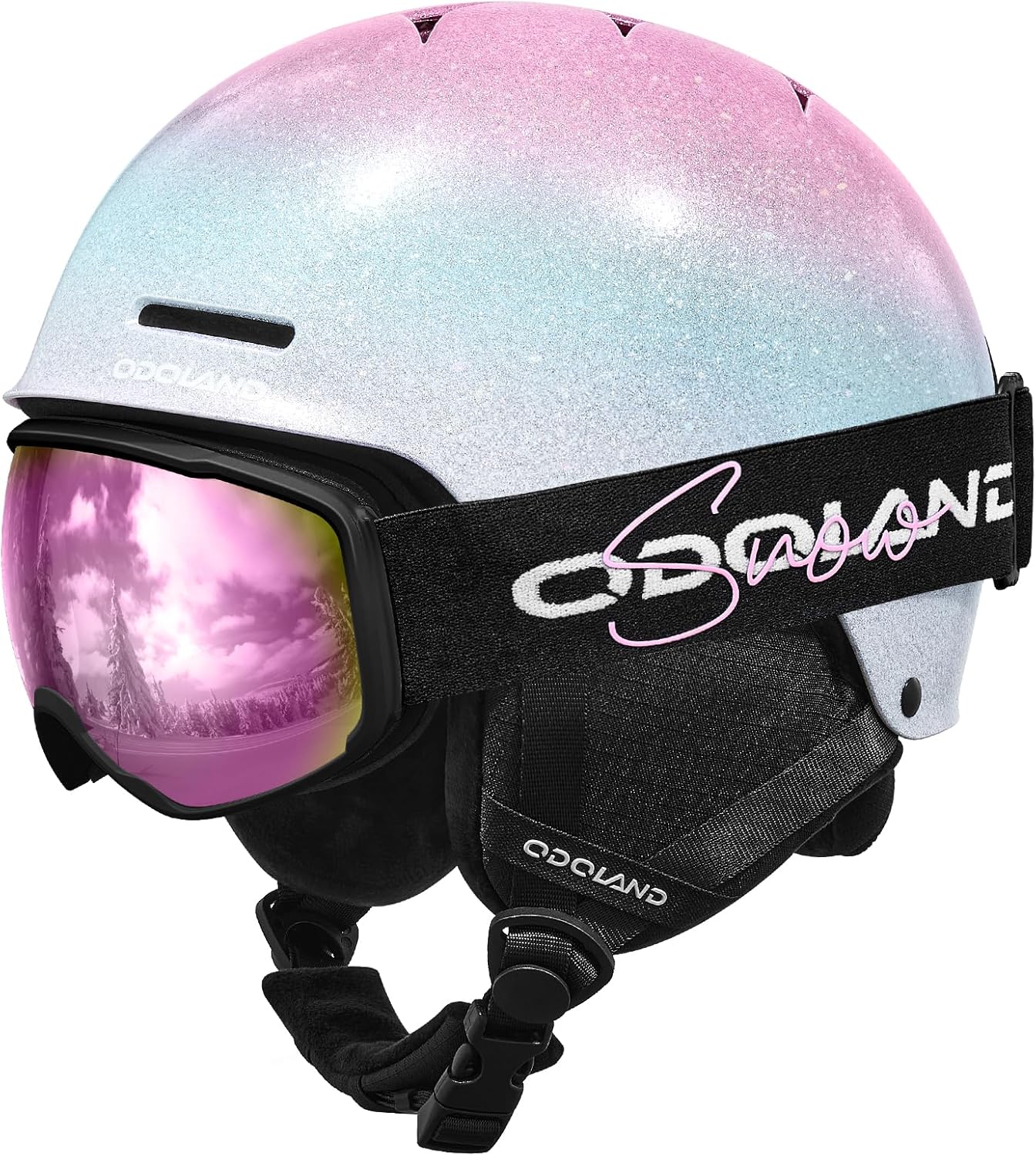 Odoland Kids Ski Helmet and Goggles Set for Safe Snow Sports