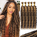 Ombre Brown Blonde Human Braiding Hair 20 in - Boho Deep Wave