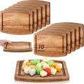 Acacia Wood Cutting Boards 10 Pack Bulk - Small Charger Plates
