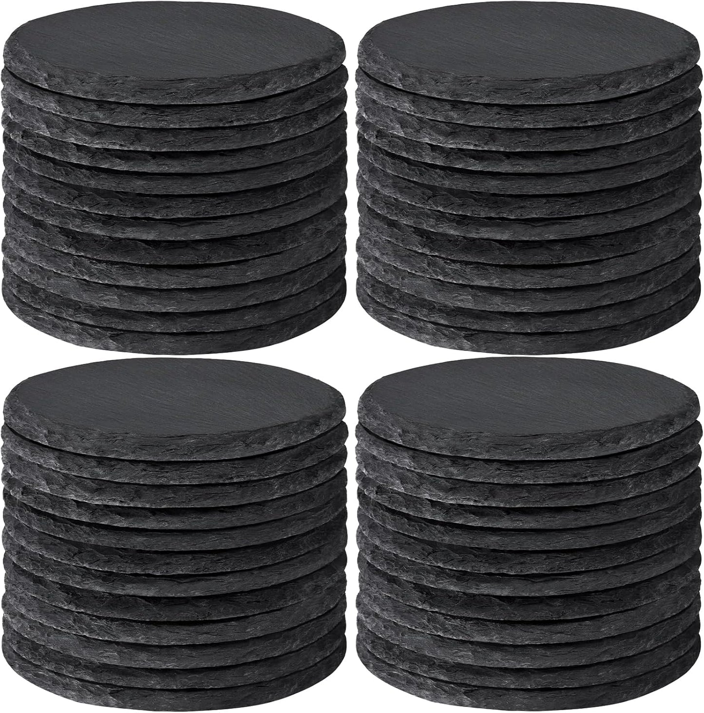48 Pcs Slate Drinks Coasters for Engraving and Home Decor
