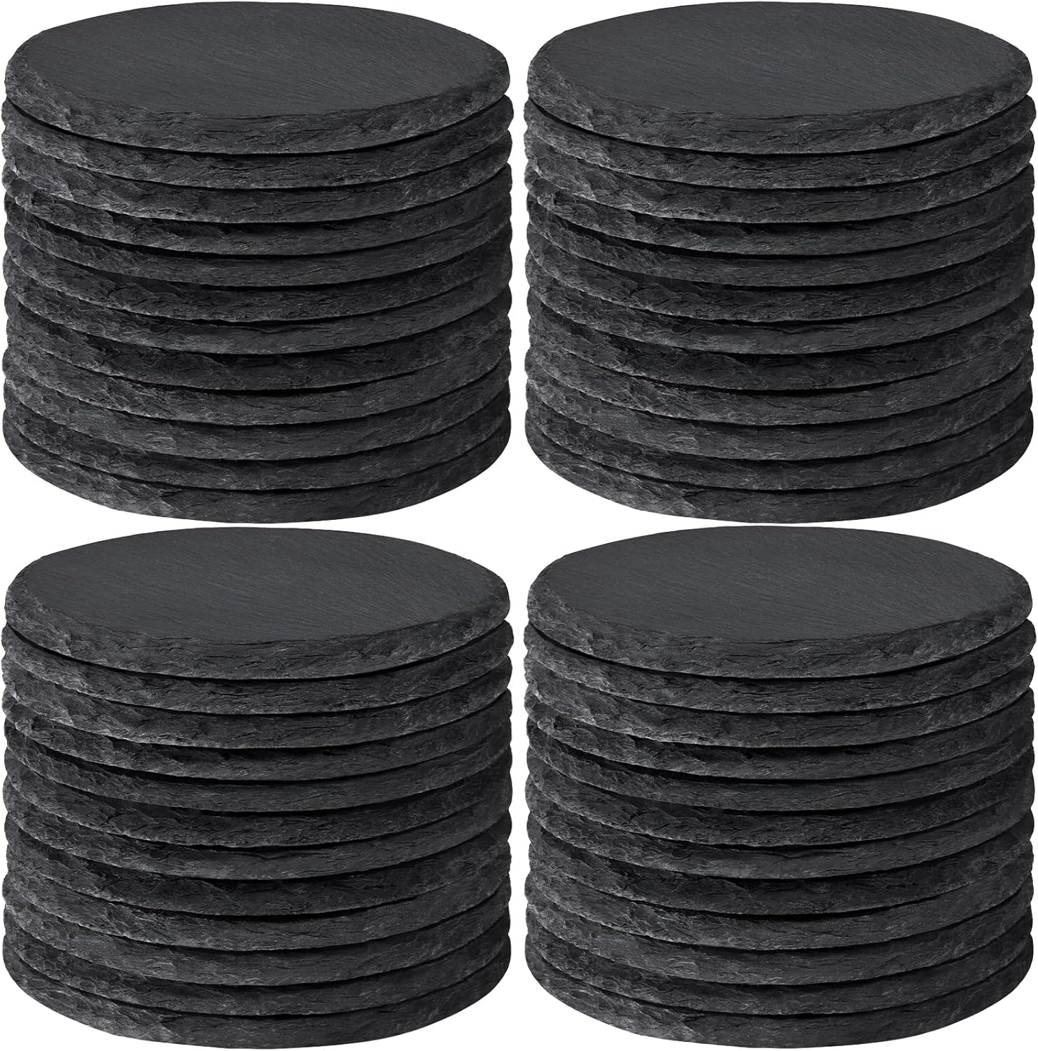 48 Pcs Slate Drinks Coasters for Engraving and Home Decor