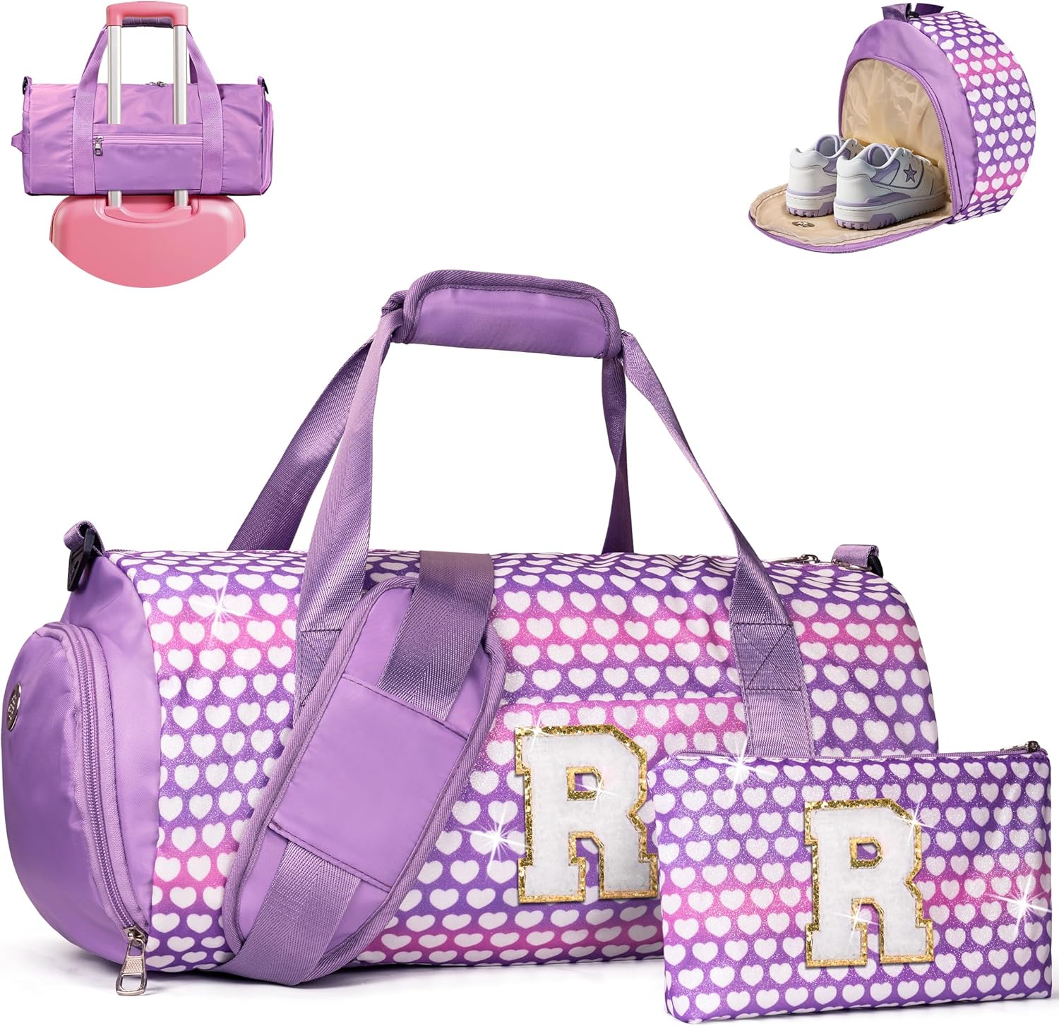 Personalized Kids Travel Duffel Bag with Shoe Compartment