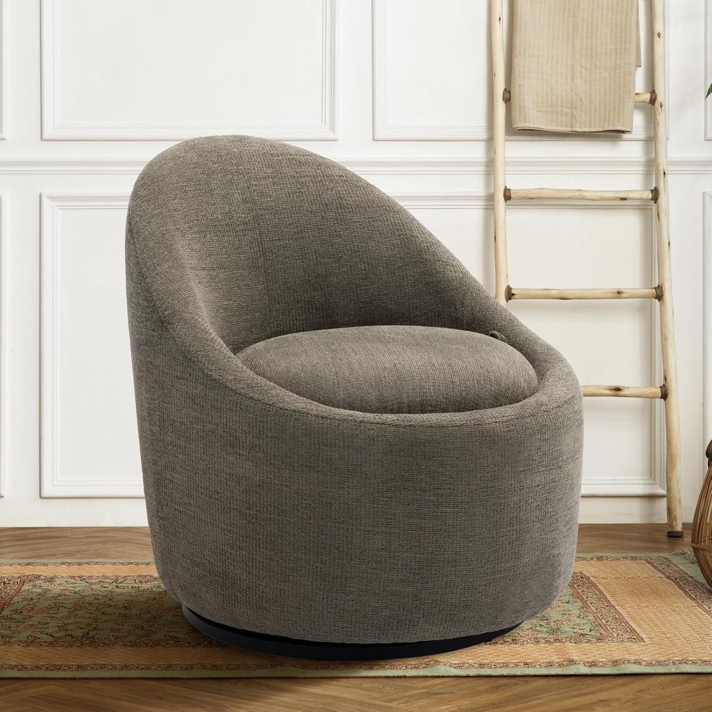 COLAMY Swivel Accent Chair with Hidden Storage for Comfort