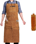 Leather Welding Work Apron with 6 Tool Pockets - Heat & Flame