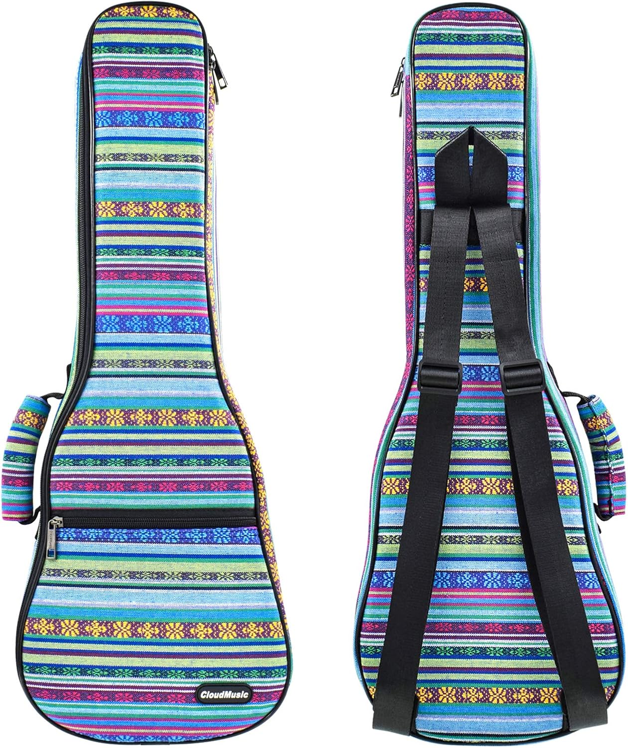 CLOUDMUSIC Ukulele Case Gig Bag Padded Backpack for Concert 23 in