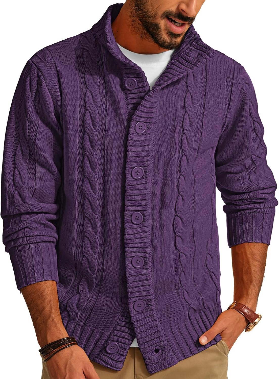Stylish Cardigan Sweater for Men by PJ PAUL JONES - Perfect Fit